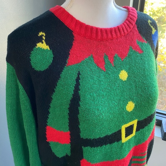V28 Christmas Elf Body Ugly Christmas Sweater - Picture 5 of 7